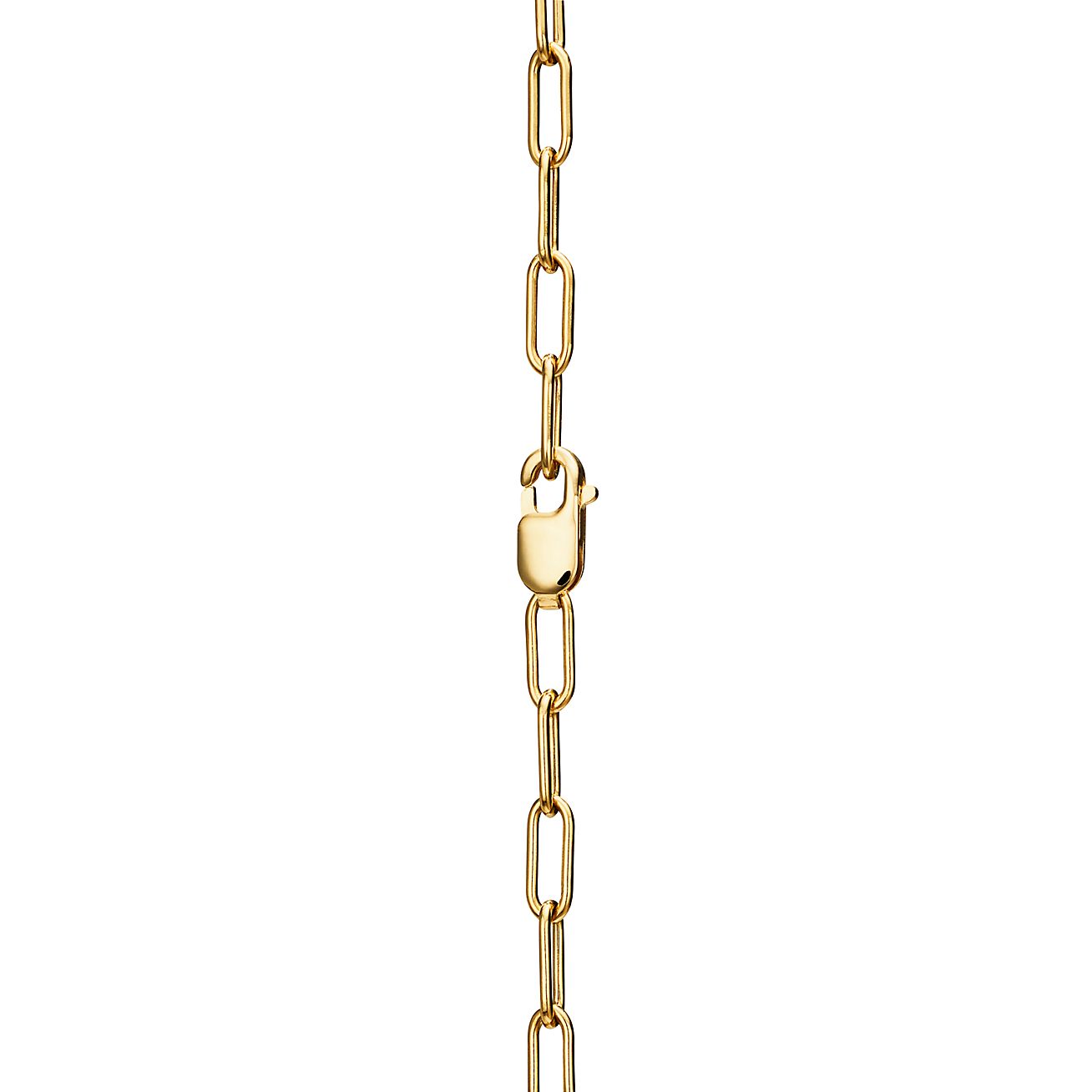 18K Tiffany Lock Pendant Pave Diamonds Necklace