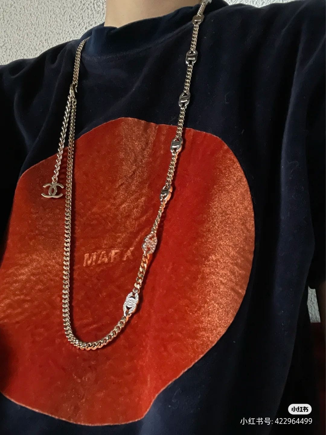 18K Crystal  Chanel Chain Link Necklace