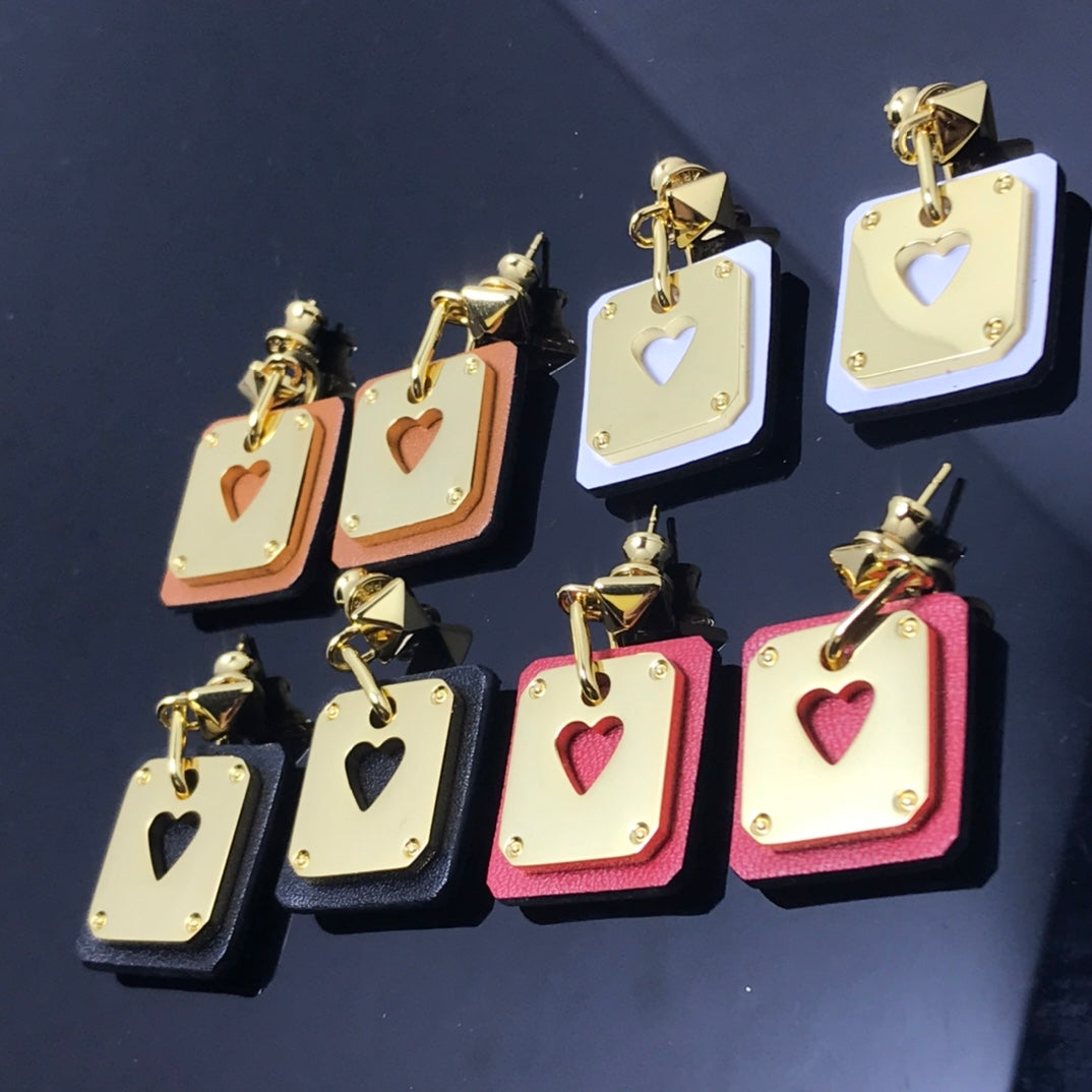 18K As De Celine Brown Hermes Earrings