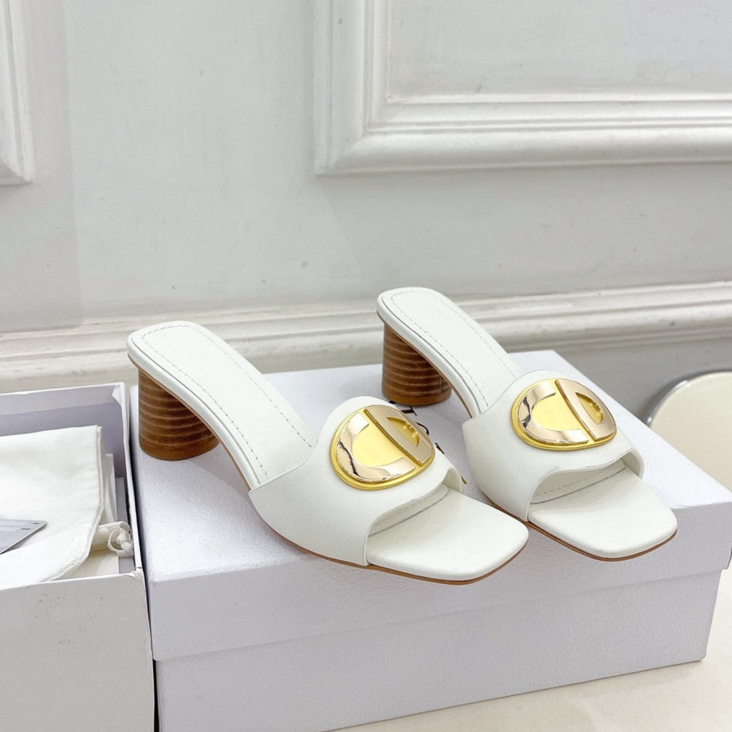 DIOR CD FOREVER HEELED 5CM WHITE
