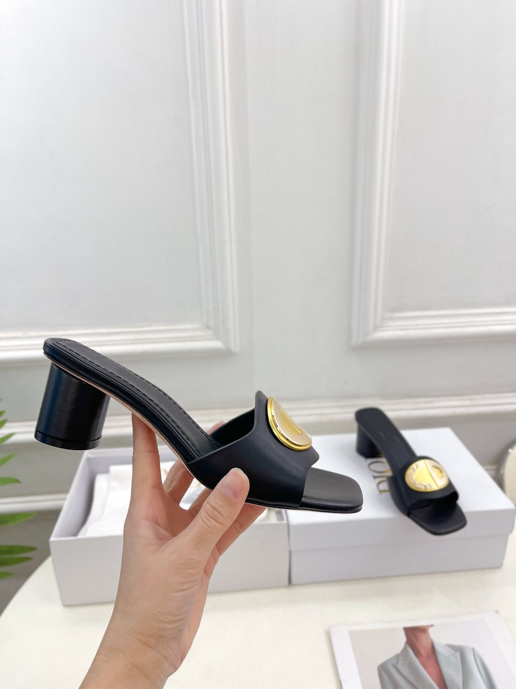 DIOR CD FOREVER HEELED 5CM BLACK