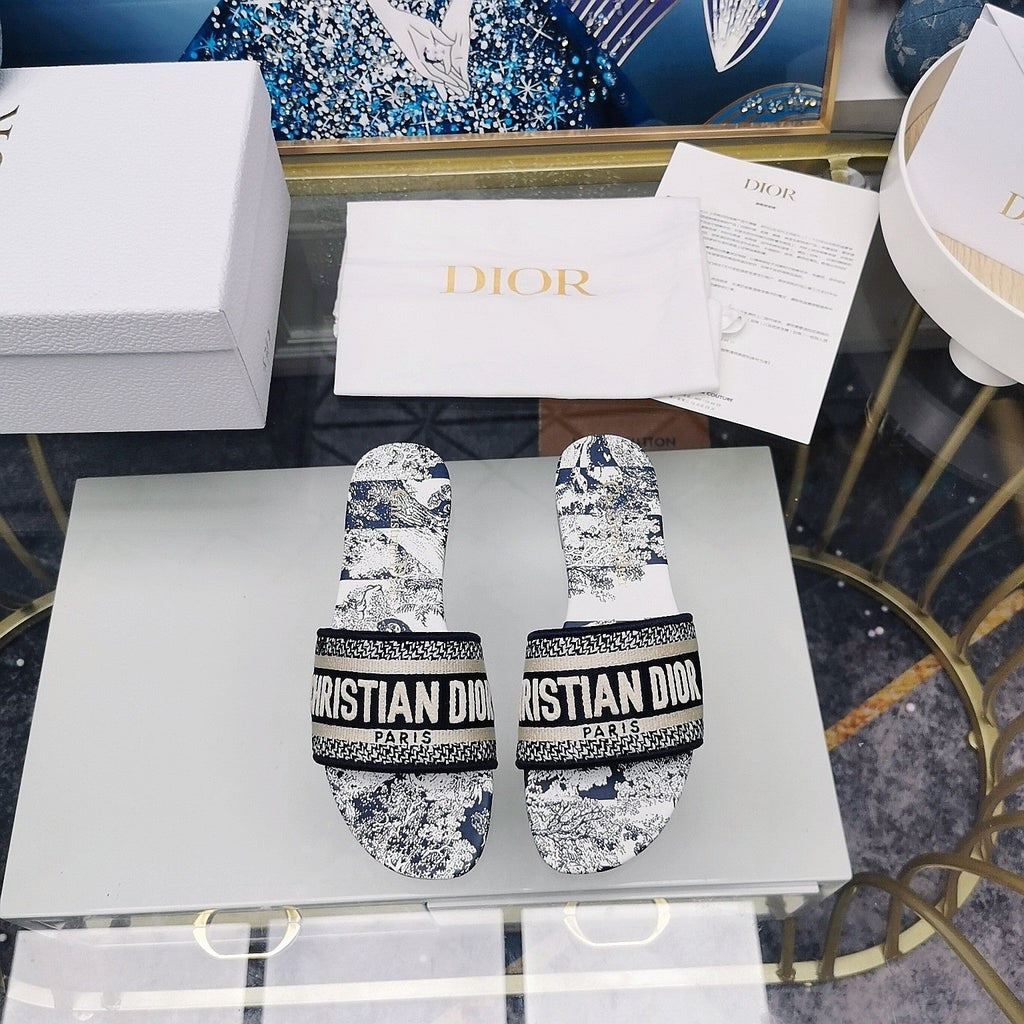 DIOR CD Mule Dway Slide 10mm Multi-motifs Style 29