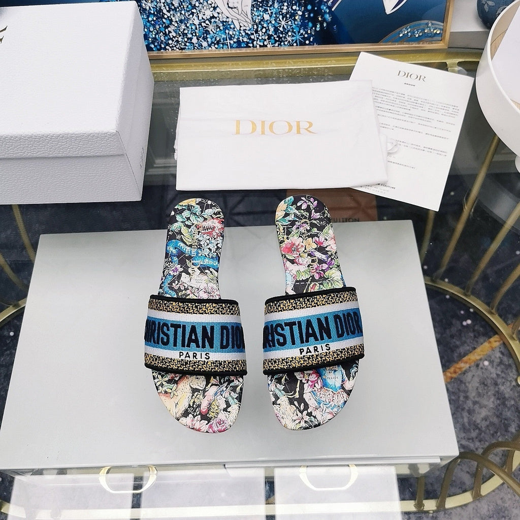 DIOR CD Mule Dway Slide 10mm Multi-motifs Style 25