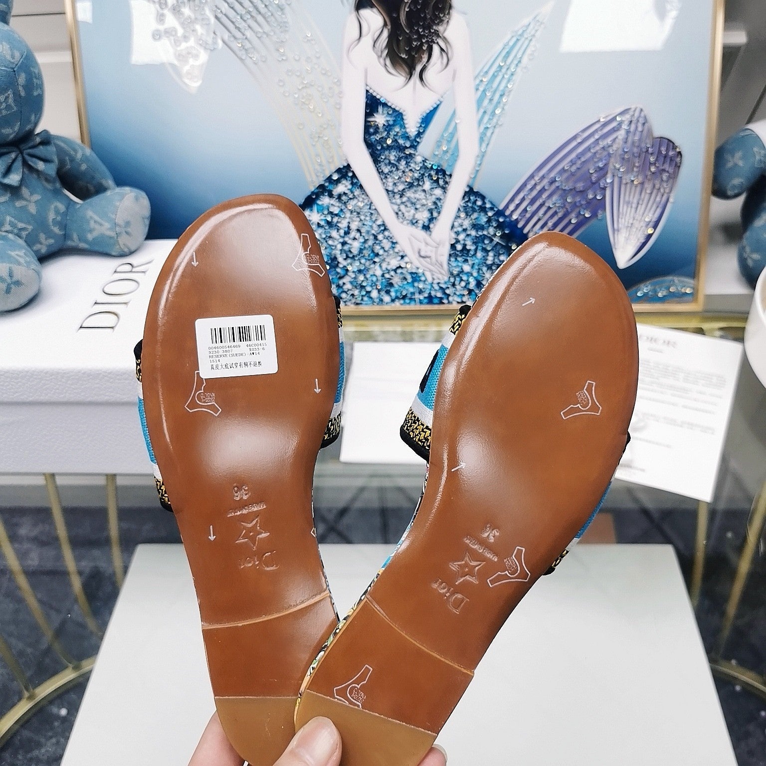 DIOR CD Mule Dway Slide 10mm Multi-motifs Style 25