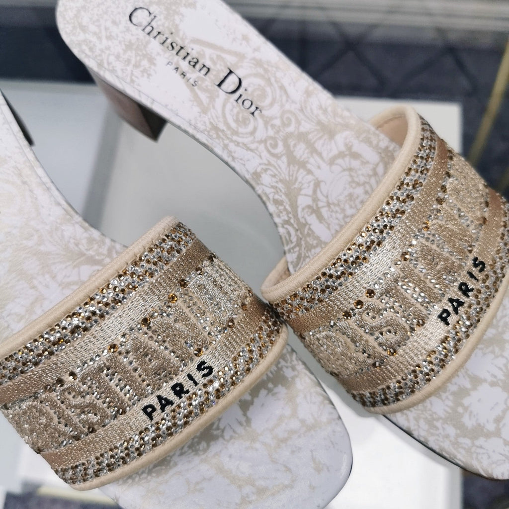 DIOR CD Mule Dway Heeled Slide 45mm Style 26
