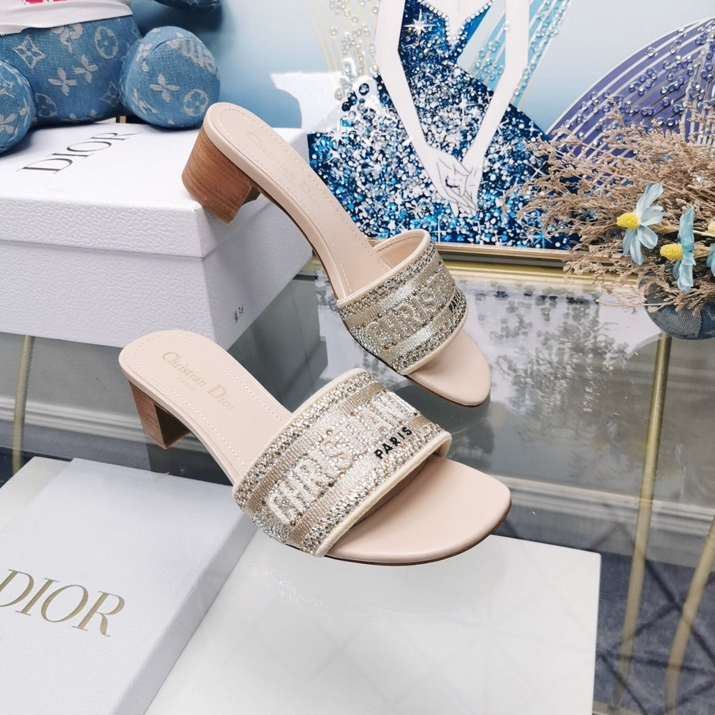 DIOR CD Mule Dway Heeled Slide 45mm Style 15