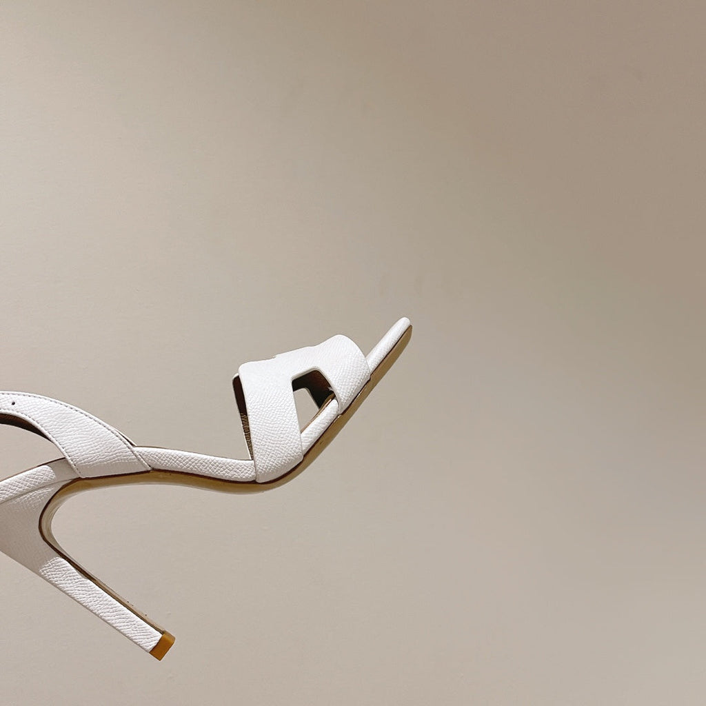 HERMES SLINGBACK SANDAL ETERNITE 105 WHITE MIX LIGHT BROWN LAMBSKIN