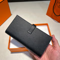 HERMES BEARN WALLET 17.5 BLACK EPSOM GOLD HARDWARE