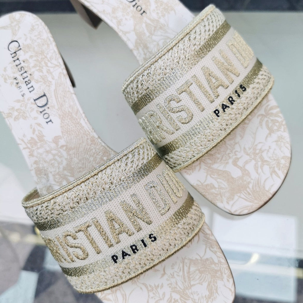 DIOR CD Mule Dway Heeled Slide 45mm Style 36