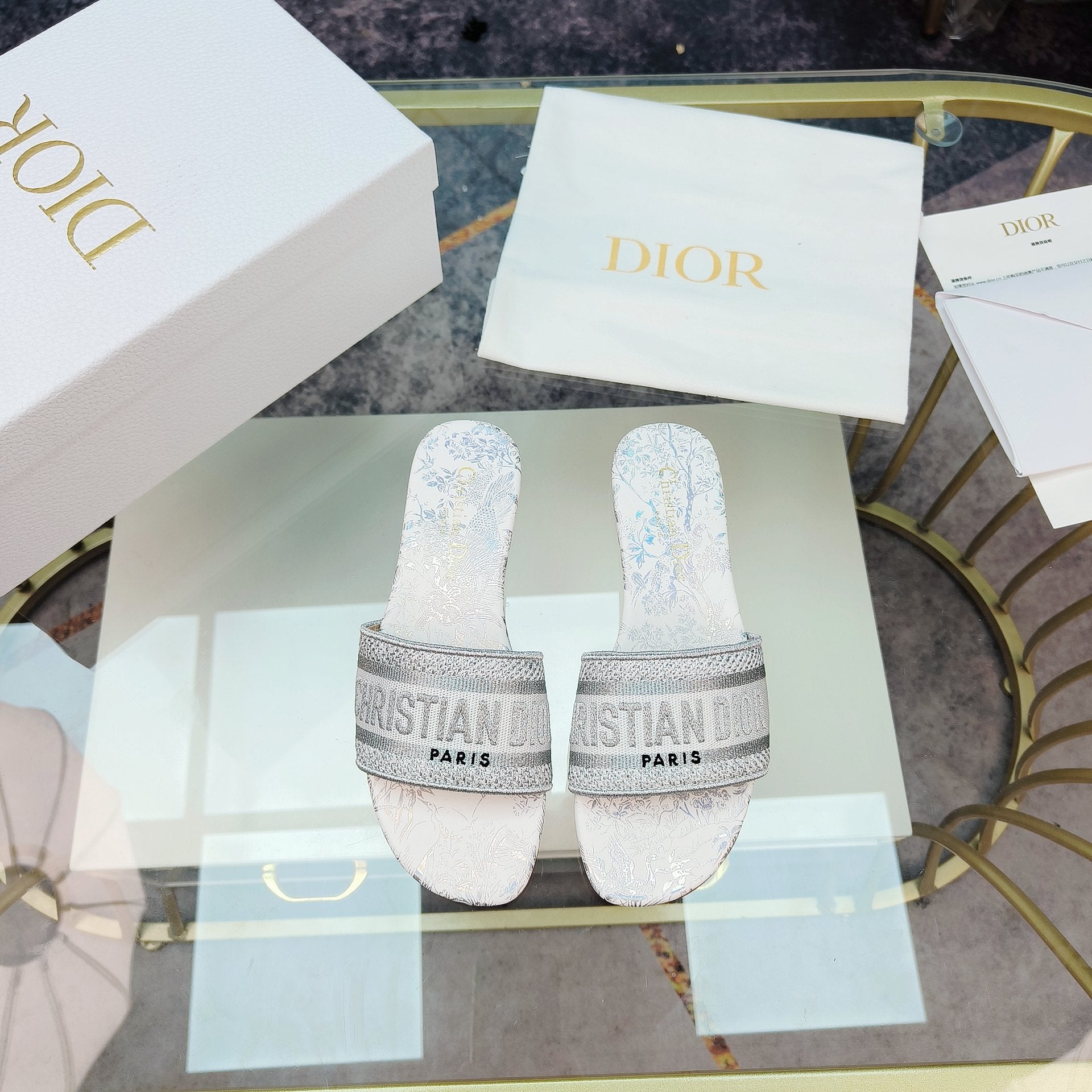 DIOR CD Mule Dway Slide 10mm Multi-motifs Style 6