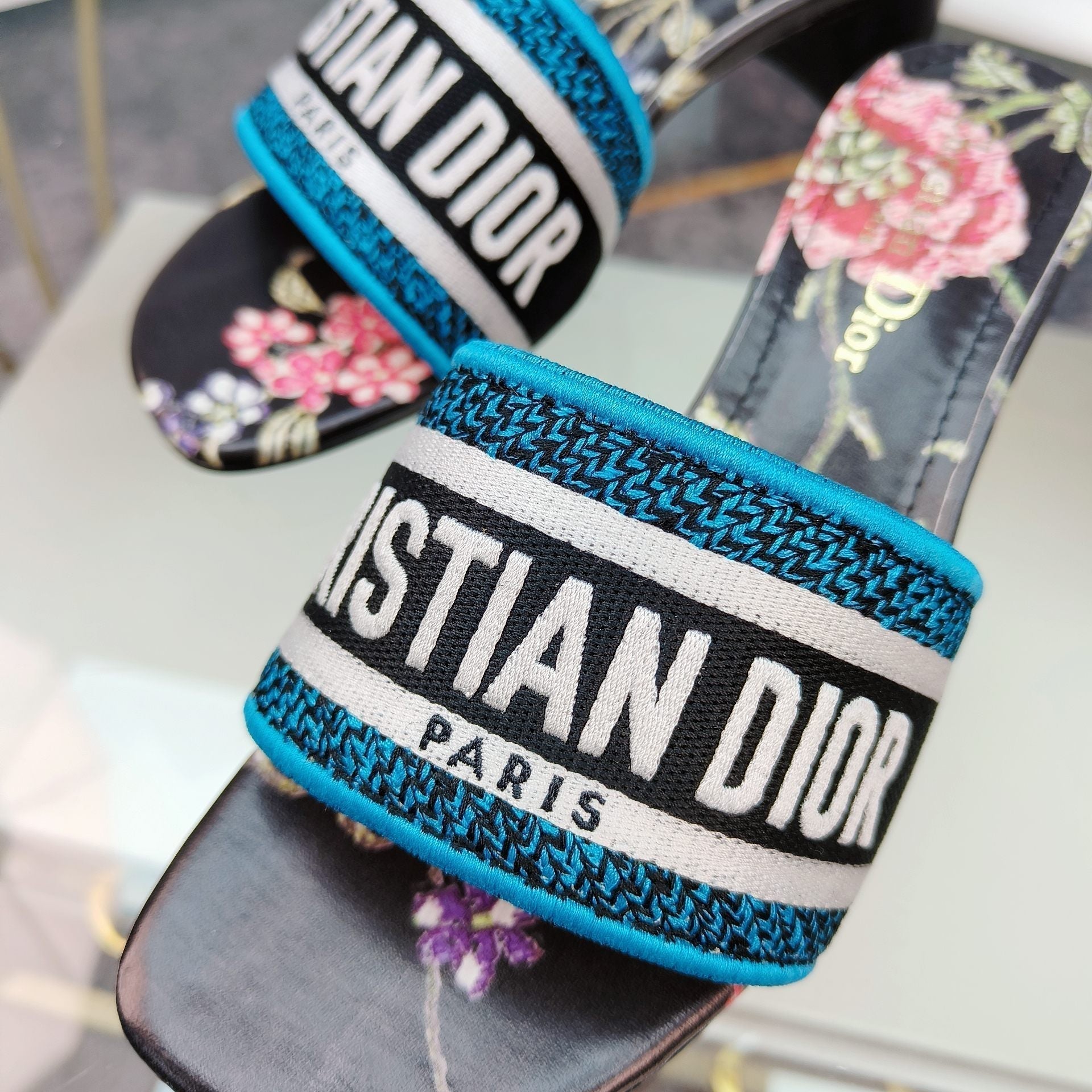 DIOR CD Mule Dway Heeled Slide 45mm Style 1