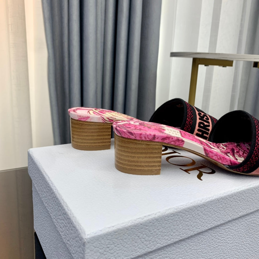 DIOR CD Mule Dway Heeled Slide 45mm Style 74