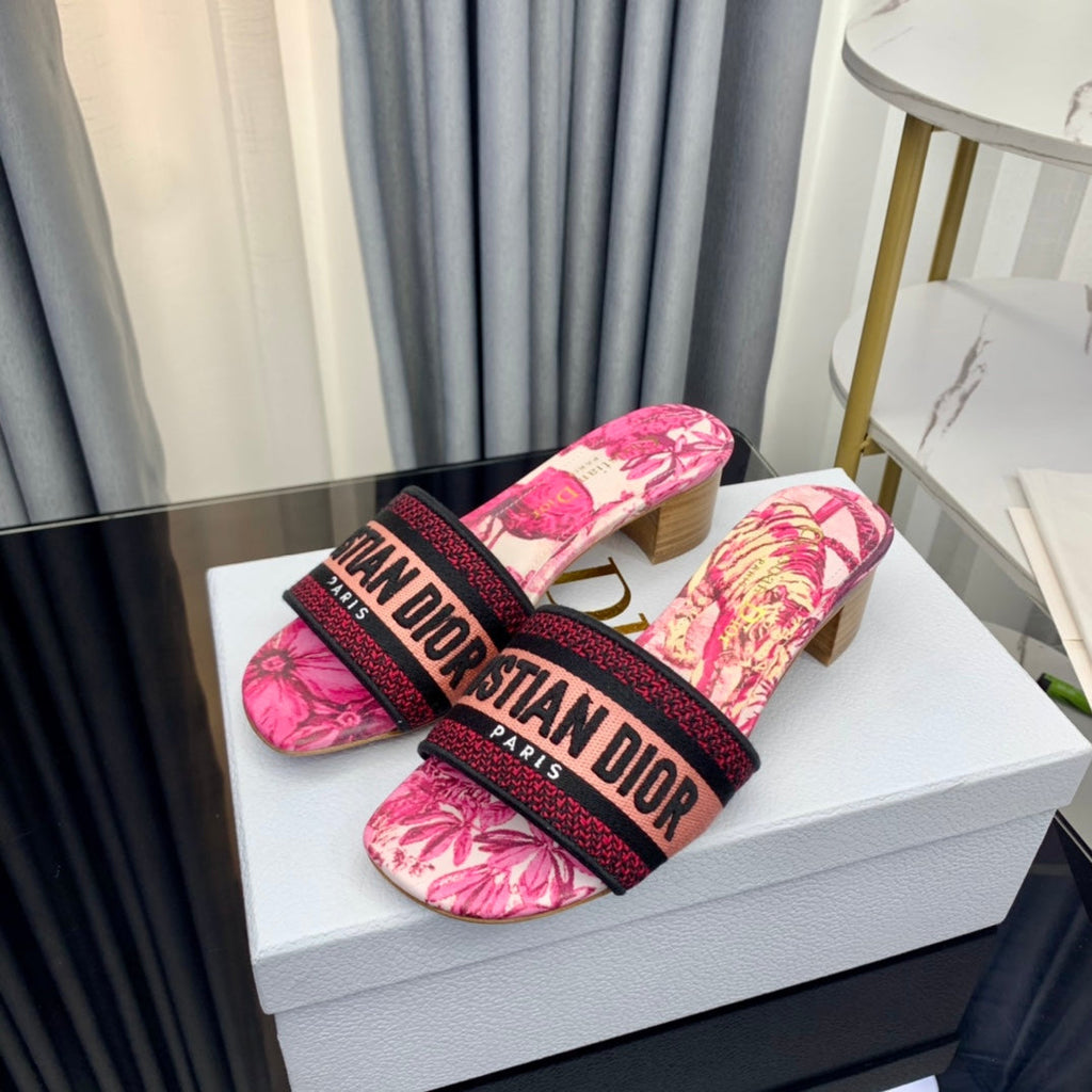 DIOR CD Mule Dway Heeled Slide 45mm Style 74