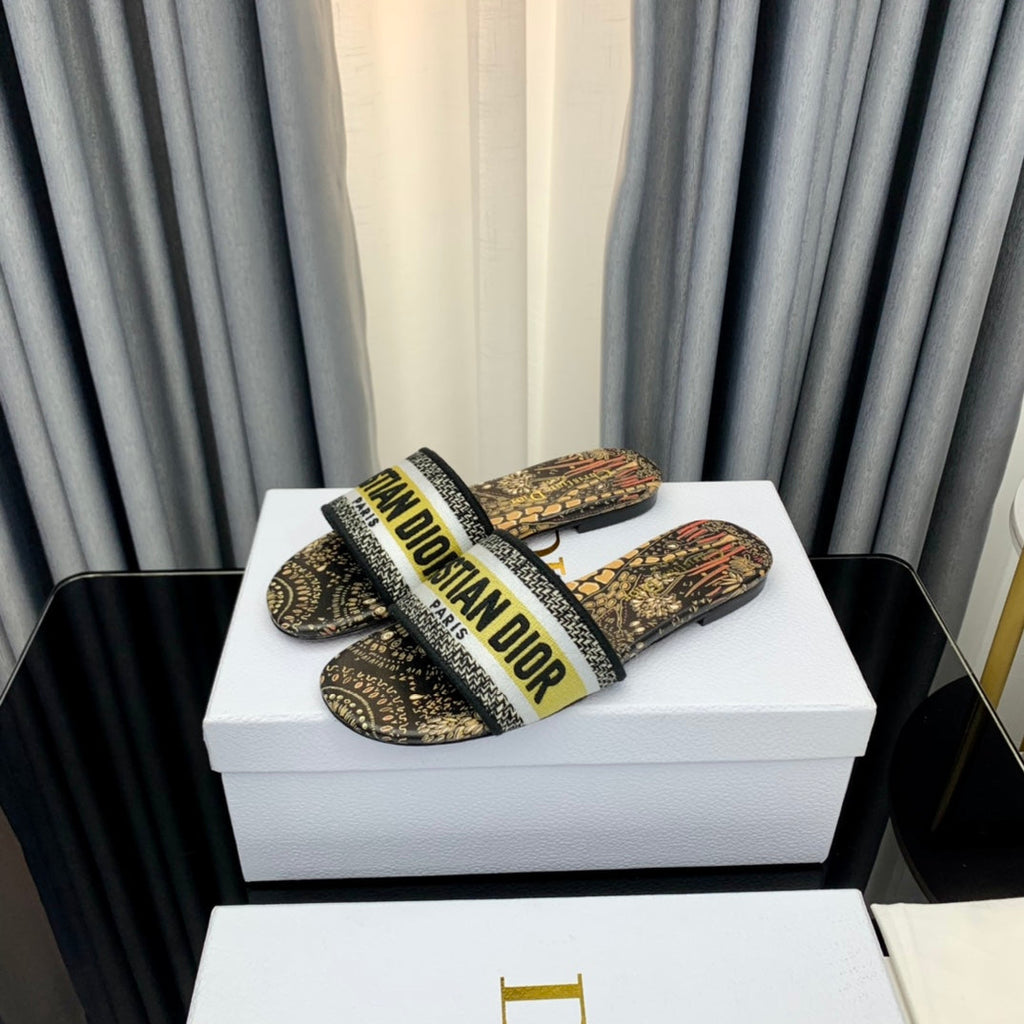 DIOR CD Mule Dway Slide 10mm Multi-motifs Style 67