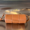 BOTTEGA VENETA SMALL CYLINDER CASSETTE 21 IN RAW SIENNA CALFSKIN
