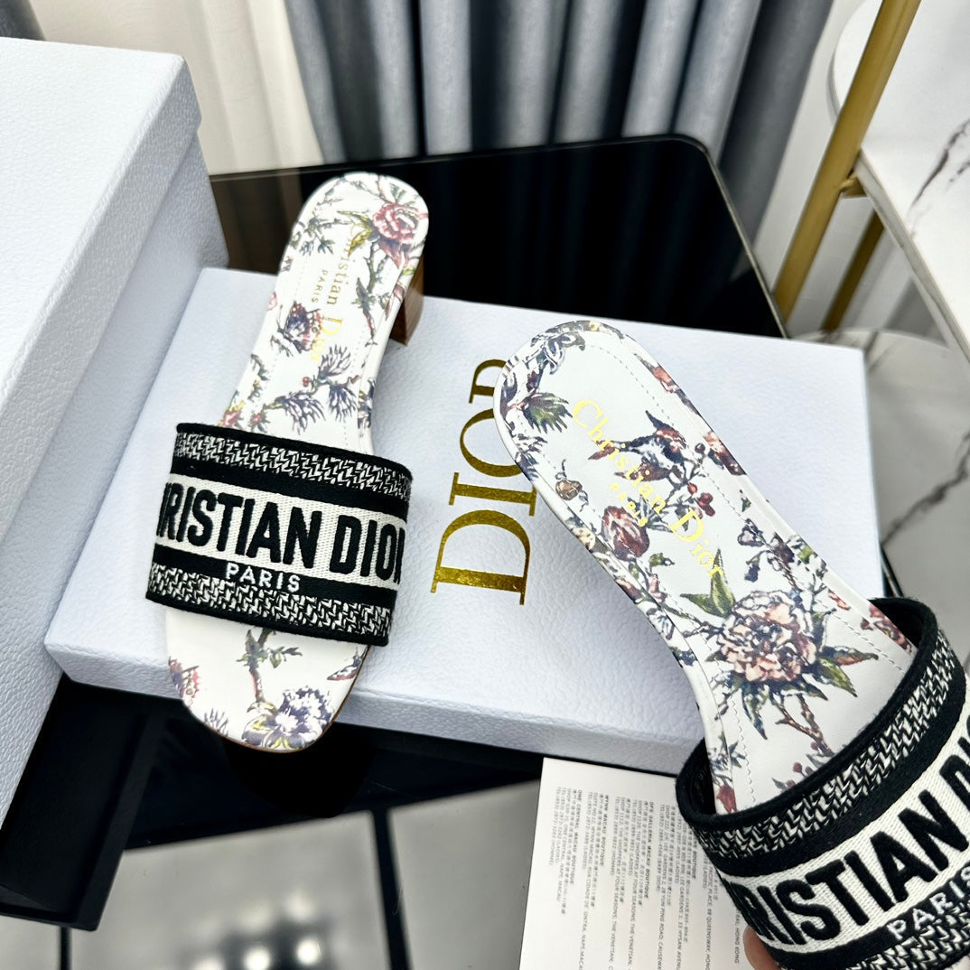 DIOR CD Mule Dway Heeled Slide 45mm Style 69