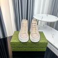 GUCCI HIGH TOP SNEAKER FLATFORM CREAM CANVAS