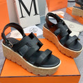HERMES HAVANE 30 SANDAL IN BLACK CALFSKIN