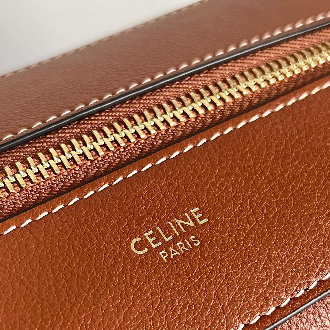 CELINE UNDERARM BAG 34 SOFT TAN BROWN CALFSKIN
