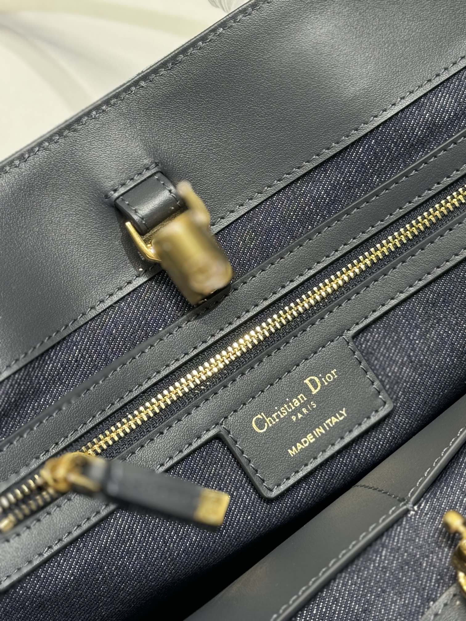 DIOR MEDIUM 37 TOUJOURS BAG IN BLUE MONOGRAM DENIM