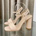DIOR DWAY HIGH HEEL EMBROIDERED SANDAL LIGHT PINK CALFSKIN 95 MM