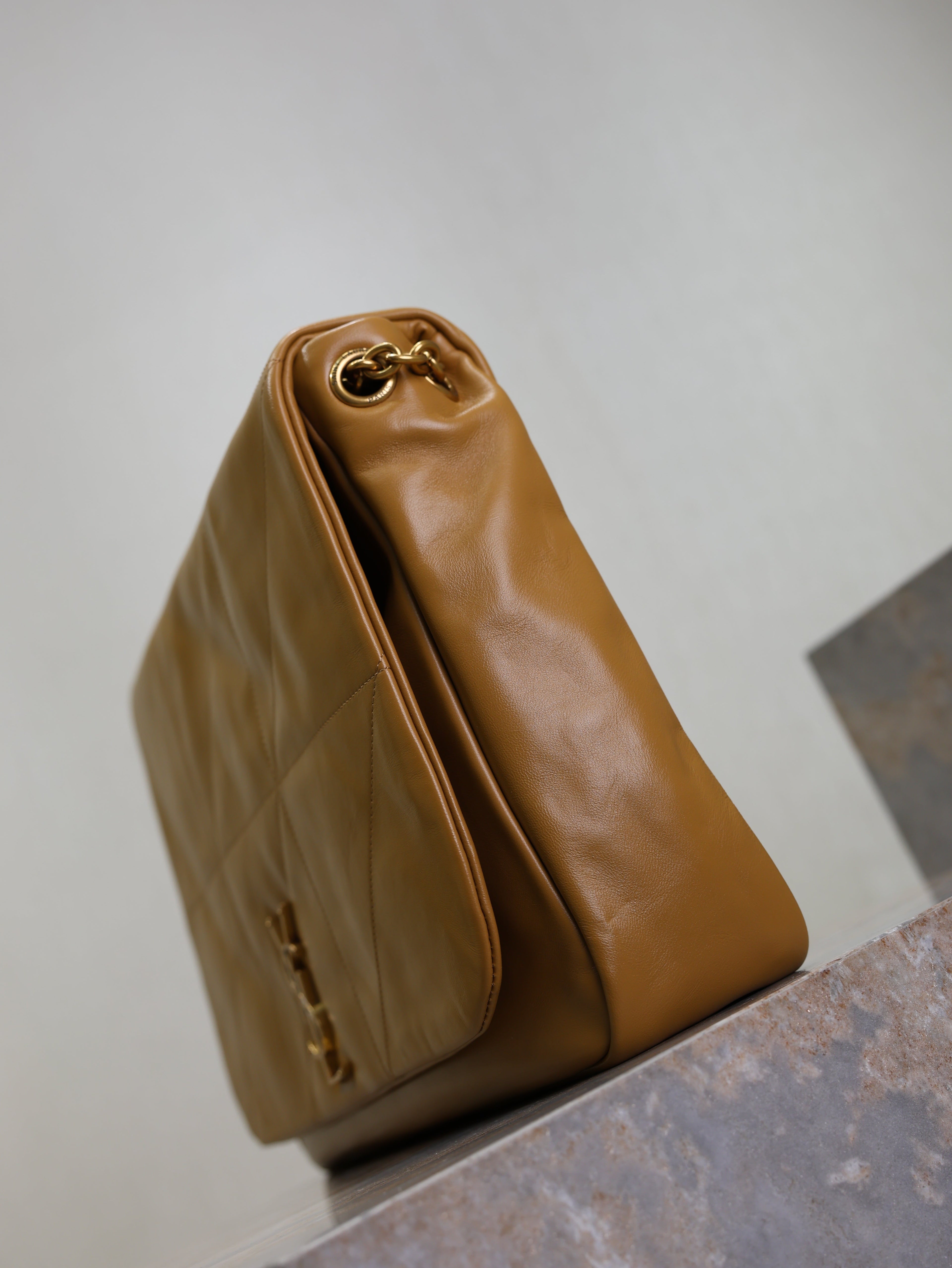 YSL 25S LARGE JAMIE 43 IN DARK GOLDENROD LAMBSKIN GOLD HARDWRE