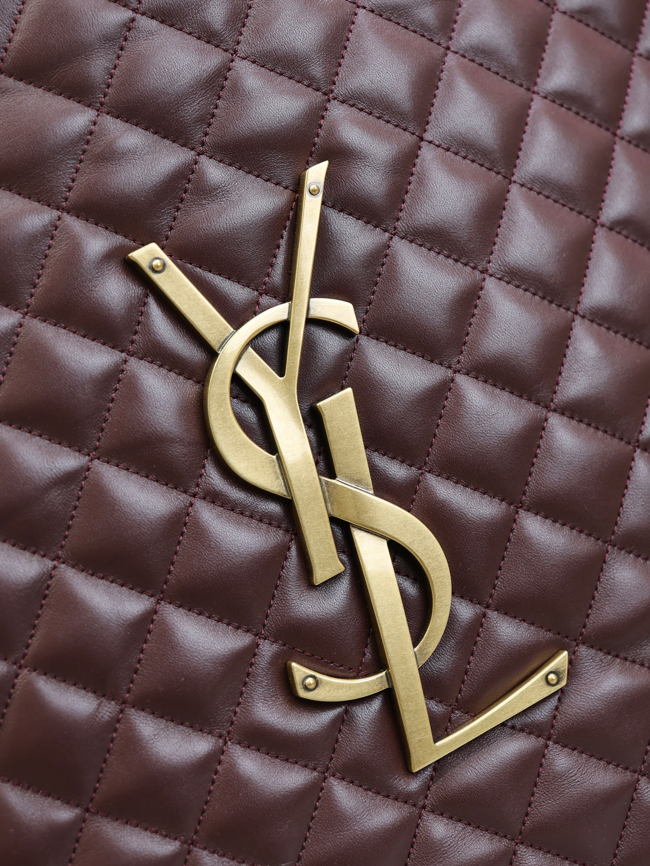YSL 25S ICARE 27 IN ROUGE CABERNET QUILTED CALFSKIN GOLD HARDWARE