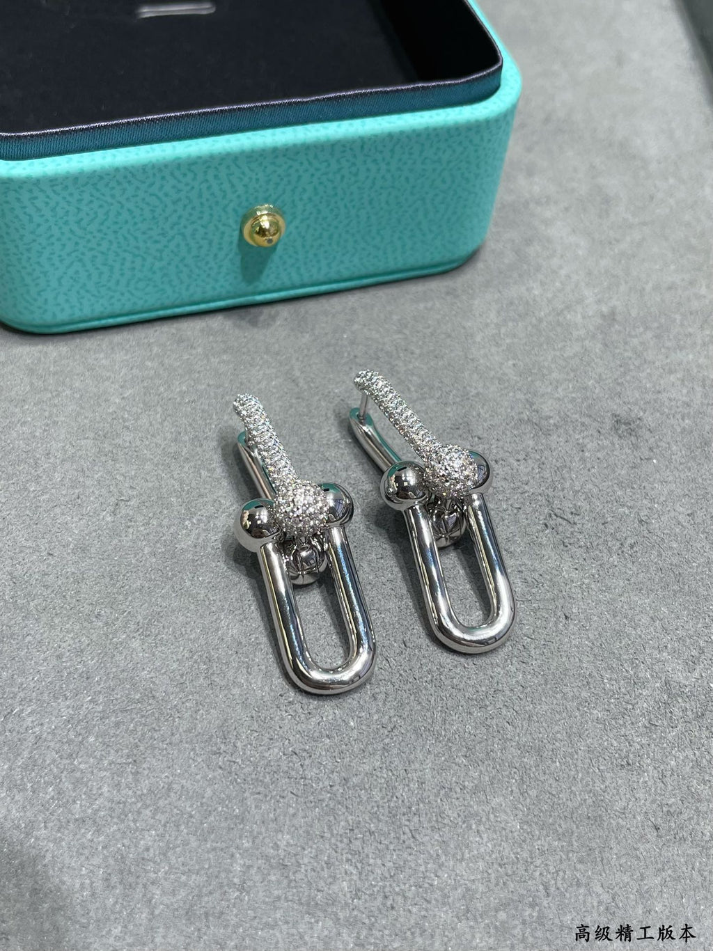 18K Tiffany HardWear Large Link Diamonds Earrings