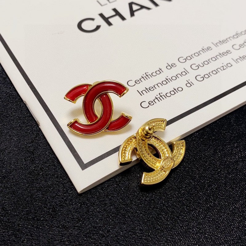 18K  Chanel Red Earrings