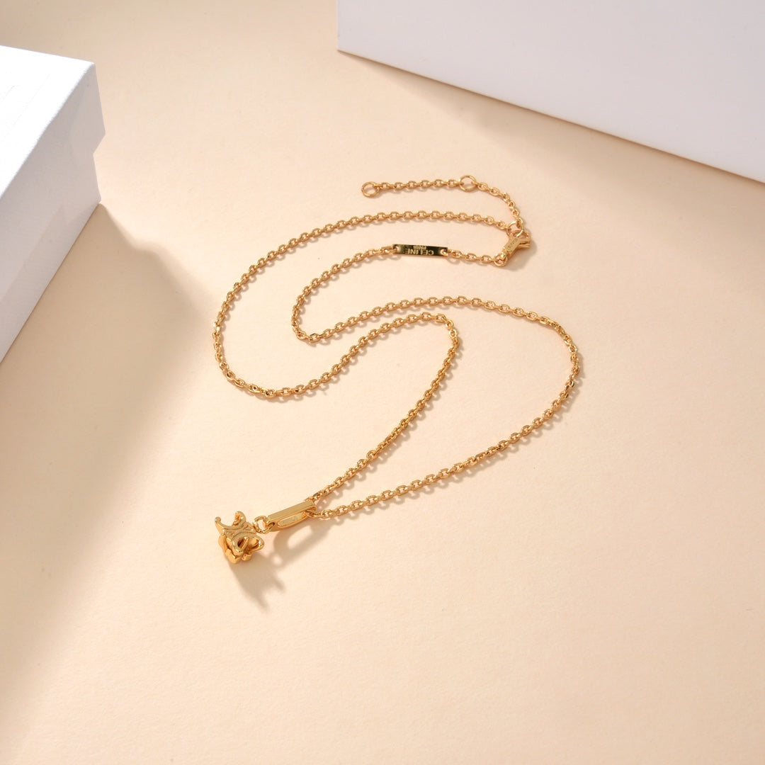 18K Celine Solitaire Necklace
