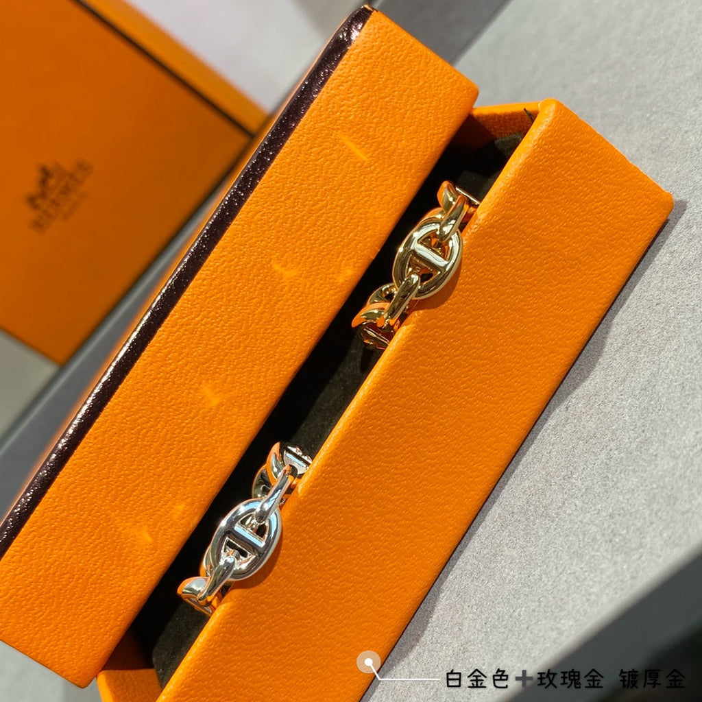 18K Chaine D'Ancre Enchainee Hermes Ring