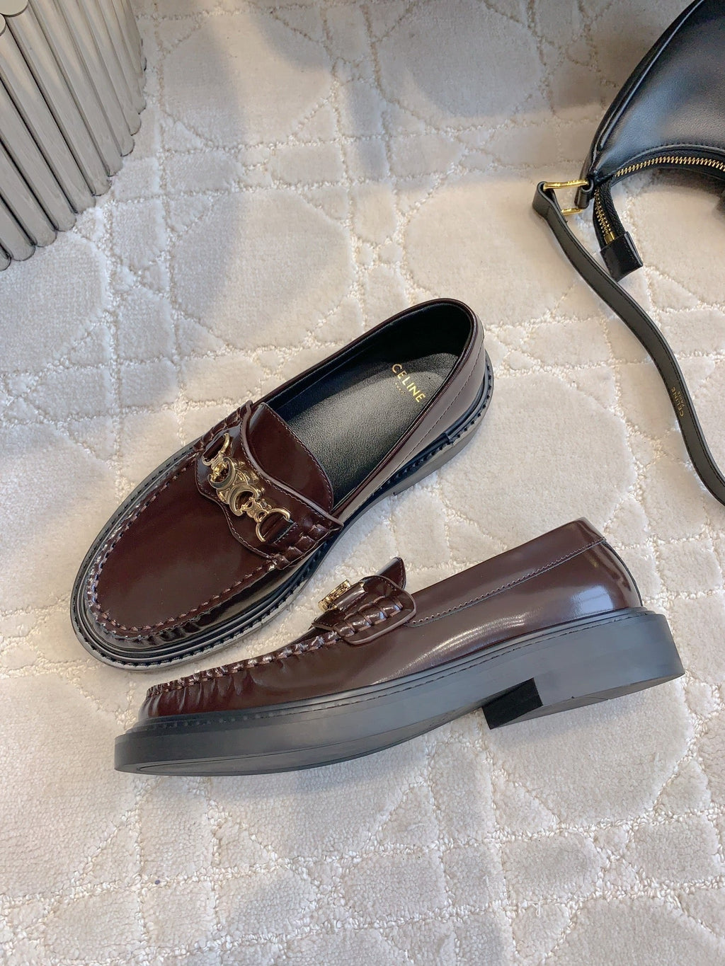 CHANEL 25S ARC DE TRIOMPHE LOAFERS IN ROSEWOOD CALFSKIN GOLD HARDWARE