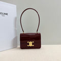 CELINE TEEN GARANCE BAG 18 IN WINE RED PATENT CALFSKIN