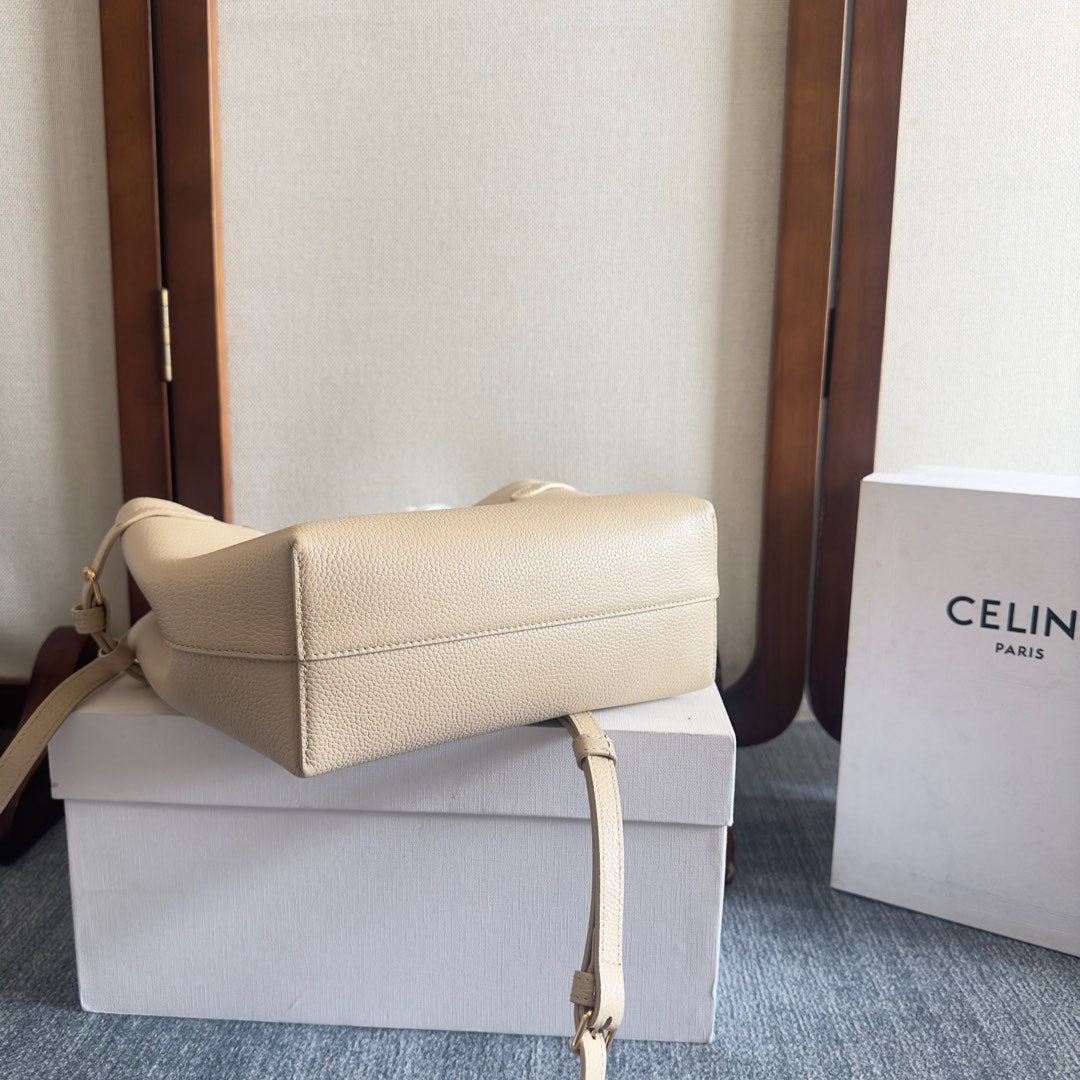CELINE MINI CABAS ANAÏS CUIR TRIOMPHE 20 IN BEIGE GRAINED CALFSKIN