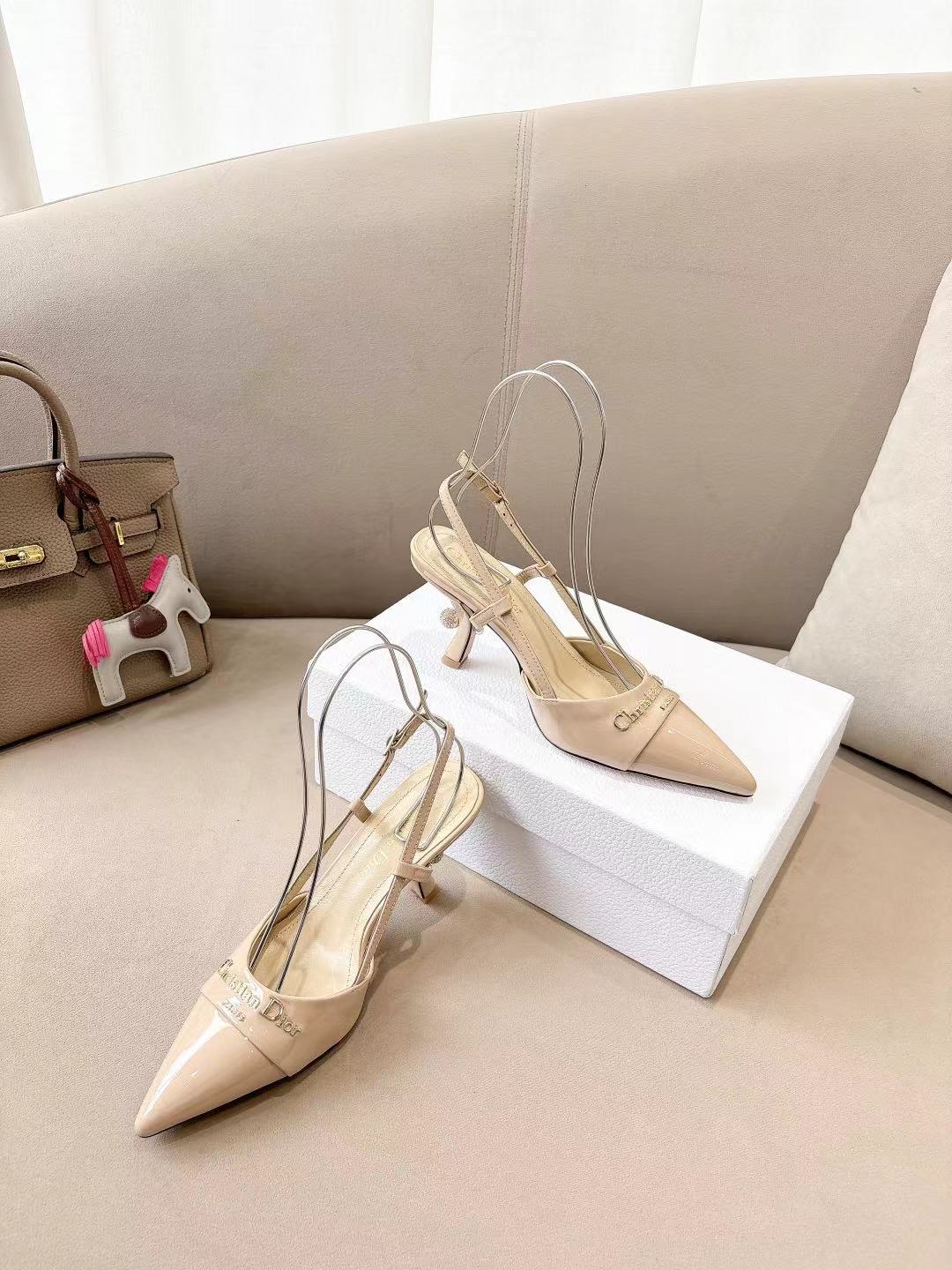 DIOR MY DD SLINGBACK PUMP 85MM IN BEIGE CALFSKIN