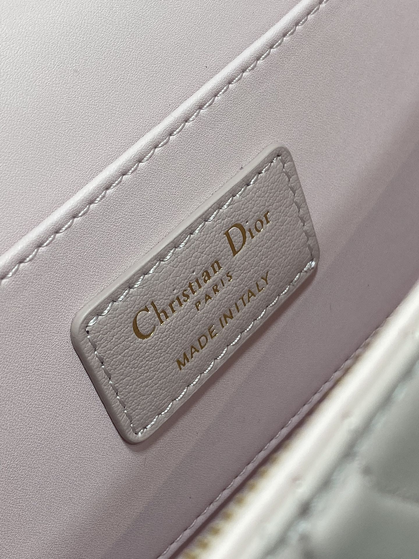 DIOR FLAP BAG 18 PALE PINK QUILTED ALLOVER CALFSKIN
