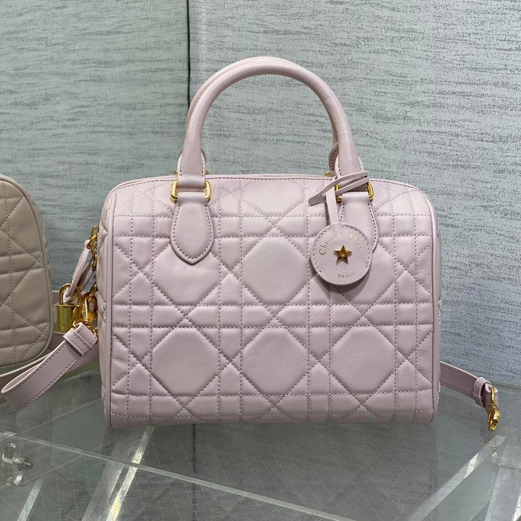 DIOR GROOVE 25 BAG IN LIGHT PINK LAMBSKIN