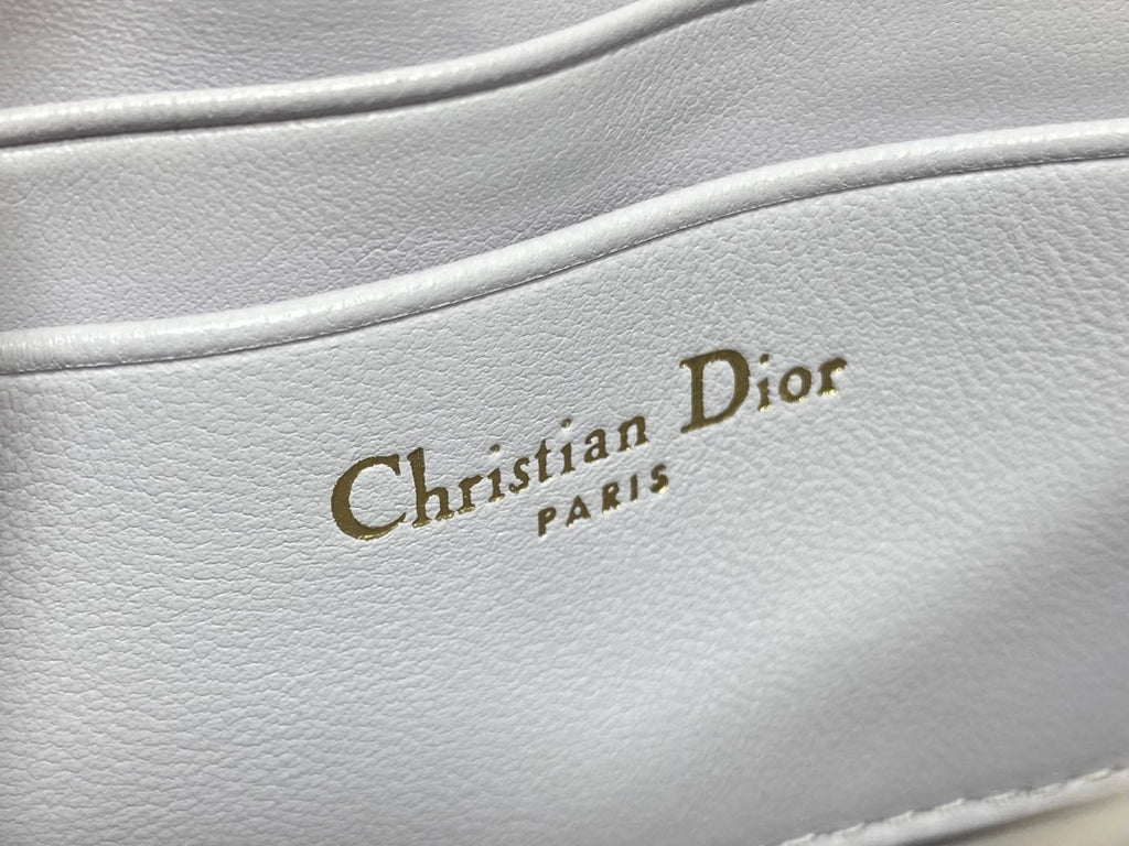 DIOR 25S  TALK PHONE POUCH 21 IN PALE LILAC CALFSKIN GOLD HARDWRE