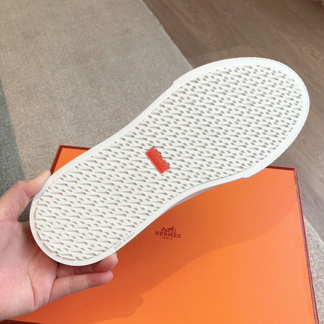 HERMES IKE SLIP-ON SNEAKER BLACK CALFSKIN