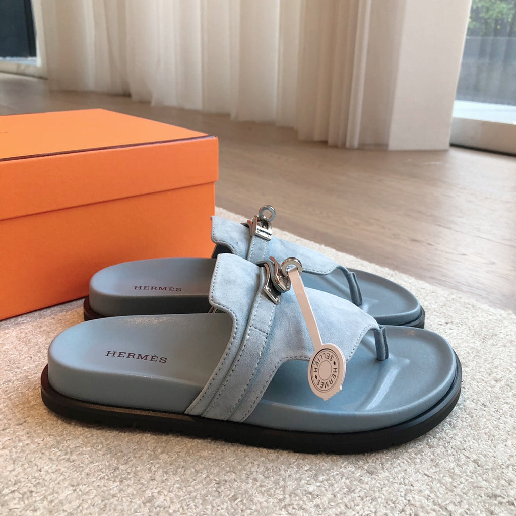 HERMES EMPIRE SANDAL SKY SUEDE