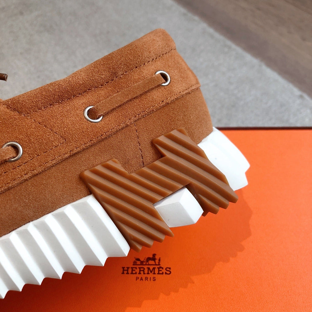 HERMES KETCH SNEAKER IN BRONZE BROWN SUEDE