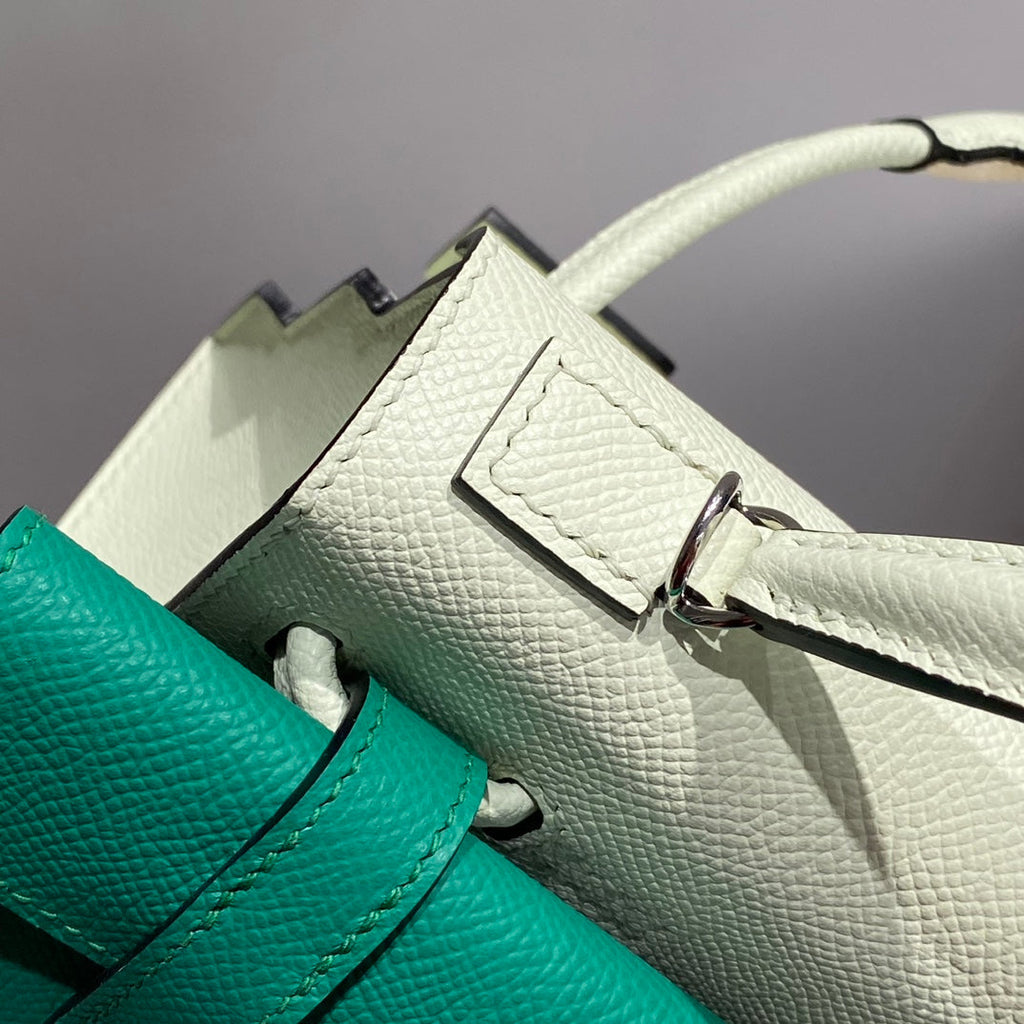 HERMES KELLY DOLL 18 IN LIGHT GREEN CALFSKIN