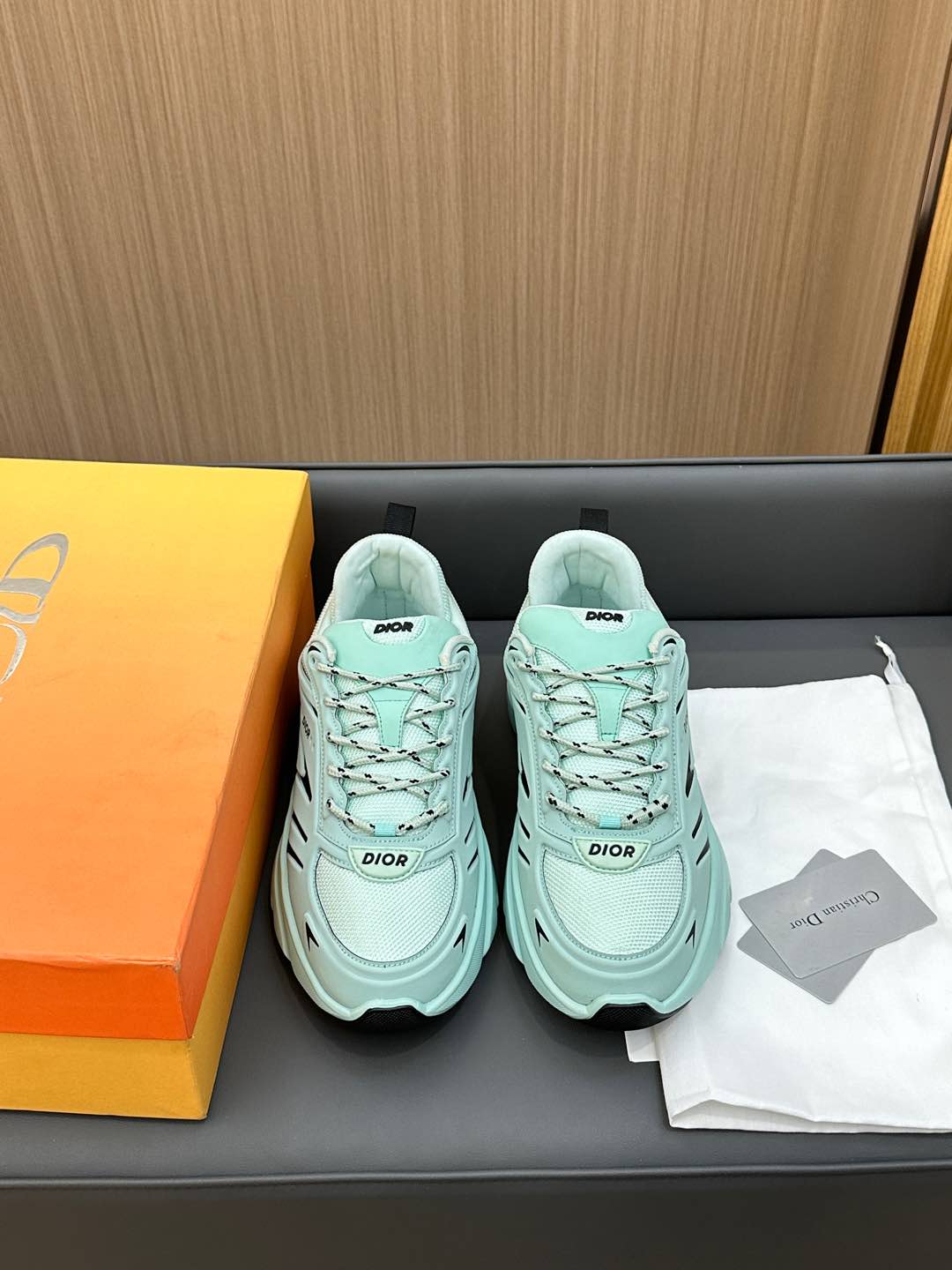DIOR B44 BLADE SNEAKER AQUAMARINE BLUE TECHNICAL MESH AND TECHNICAL FABRIC