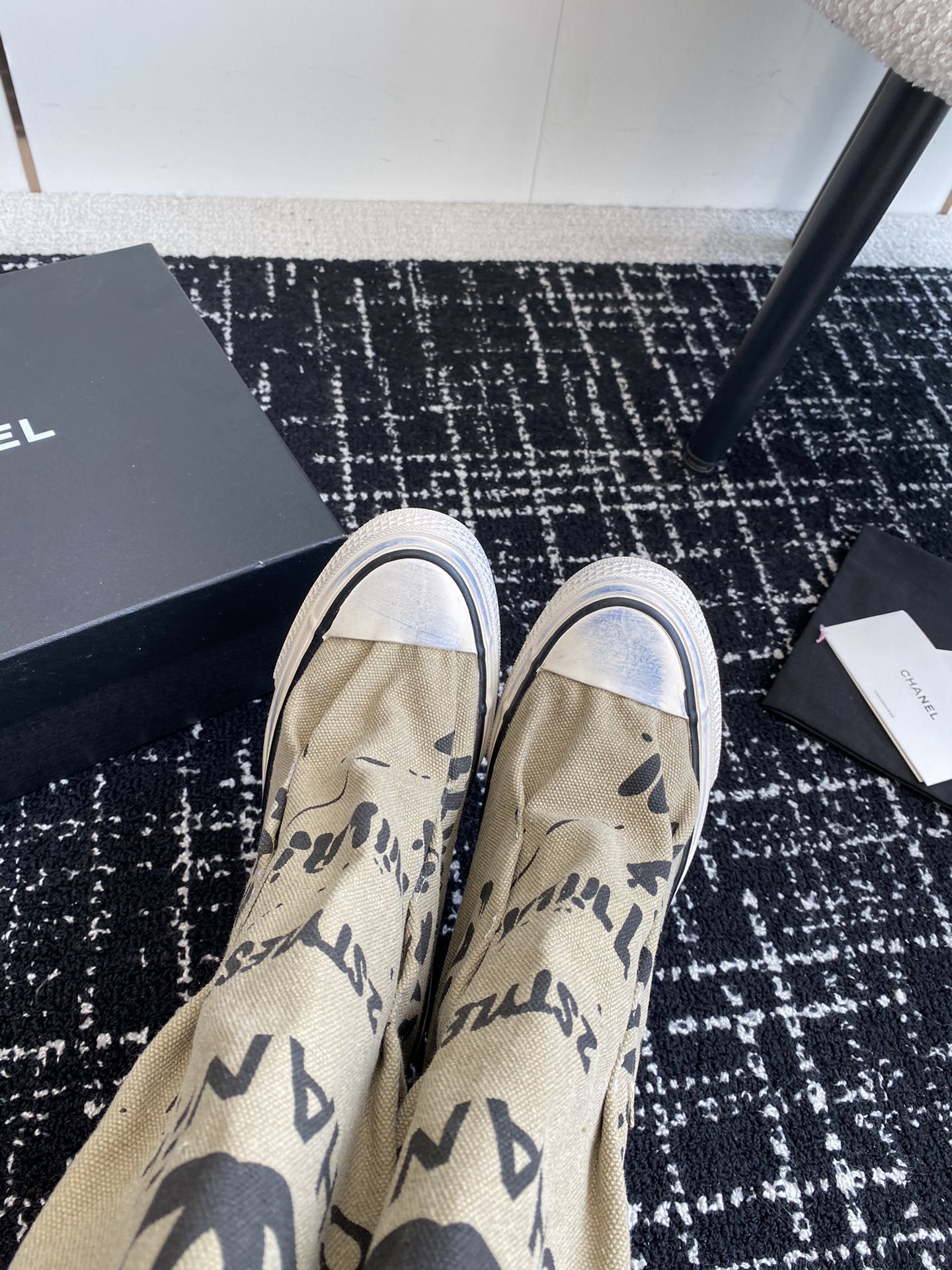 CHANEL HIGH BOOTS IN TORTILLA BROWN CANVAS