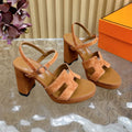 HERMES JAZZ 90 SANDAL IN BRONZE BROWN SUEDE