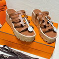 HERMES ISABELLA SANDAL CARAMEL CALFSKIN