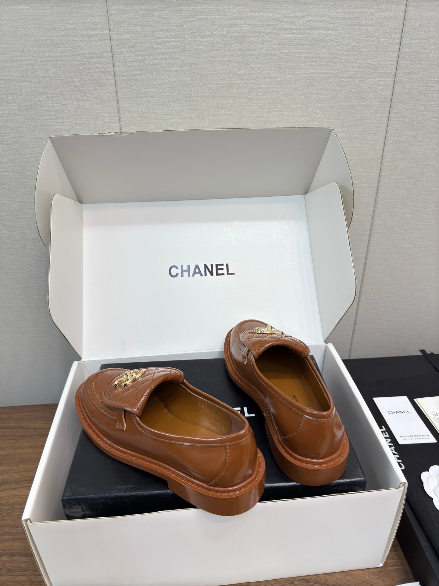CHANEL MOASIN 2.5 CM IN GINGERBREAD BROWN PREMIUM LAMBSKIN