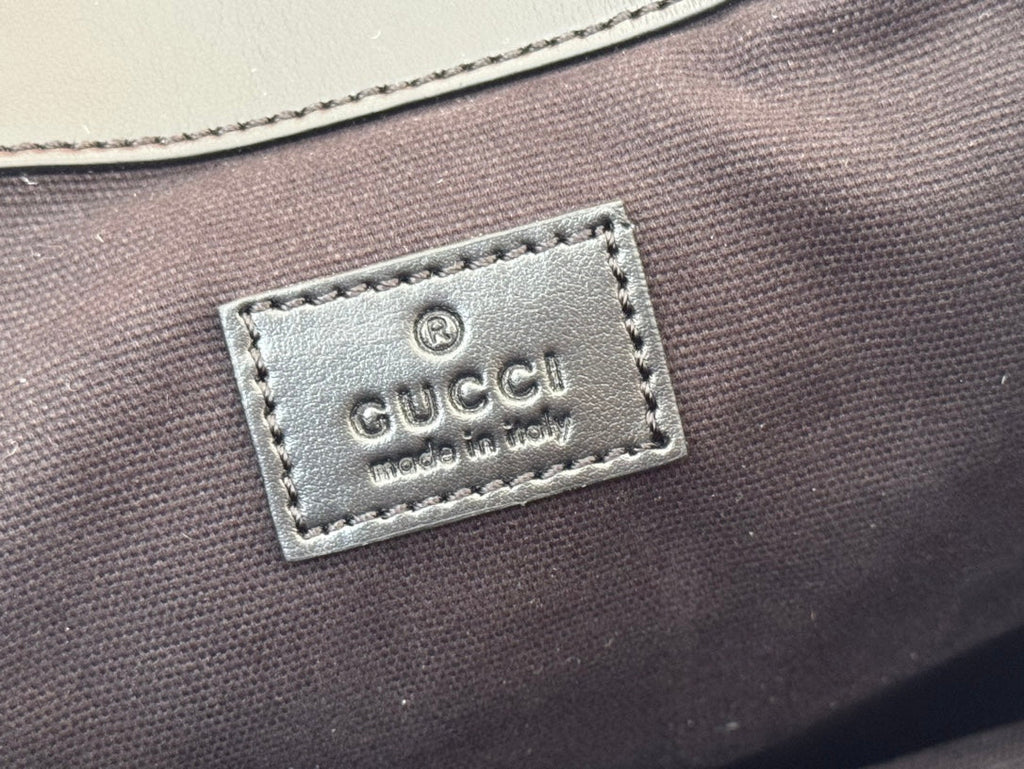 GUCCI LARGE BACKPACK JUMBO 41 IN GREY AND BLACK GRAINY  LAMBSKIN