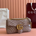 GUCCI MARMONT SHOULDER BAG 31 IN BEIGE CALFSKIN GOLD CHAIN