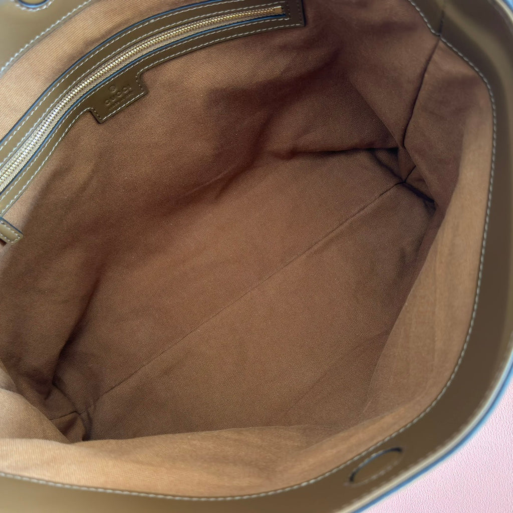 GUCCI 26S TOP HANDLE BAG 35 IN BROWN SUEDE